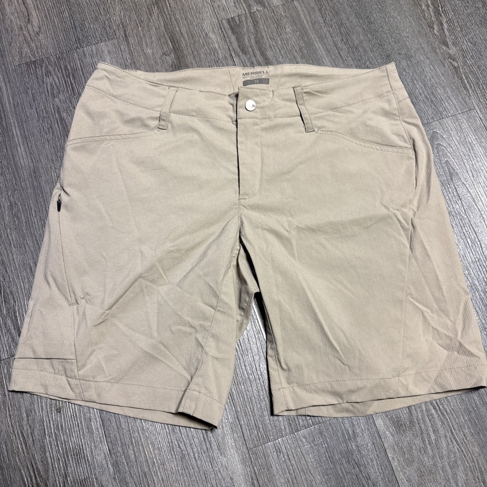 Merrell Shorts Womens 10 Beige Lightweight Outdoors Stretch Pockets